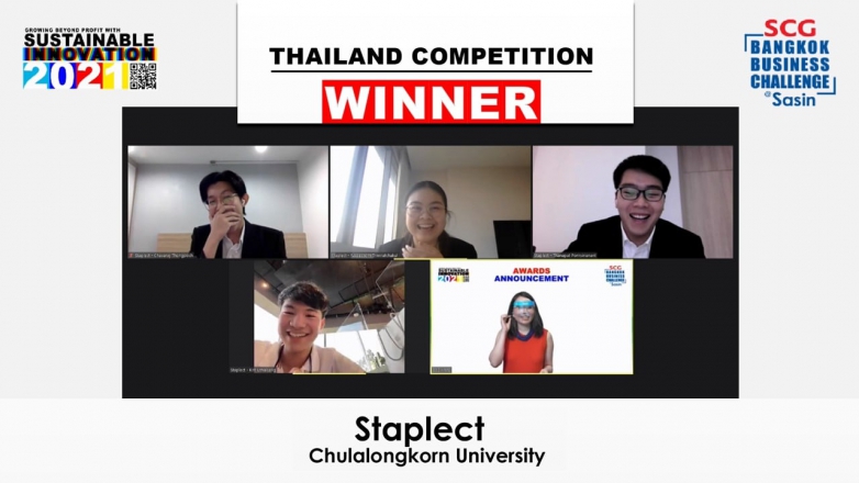BBA Chula won of the SCG Bangkok Business Challenge Thailand Competition 2021 at Sasin
